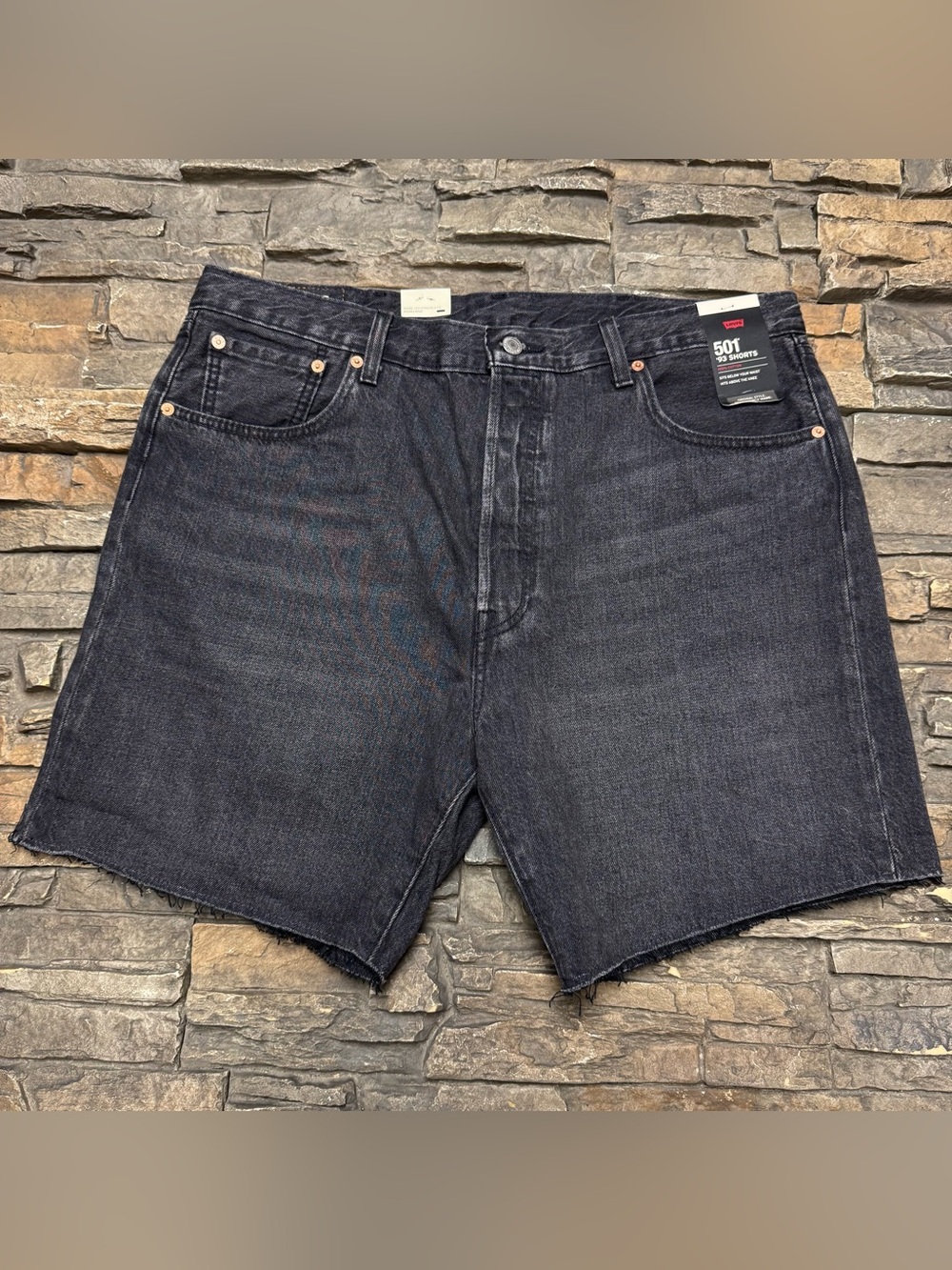 NEW Levi's 501 '93 Cut Off Jean Shorts Men’s 38 7" Inseam Gray Cotton Button Fly